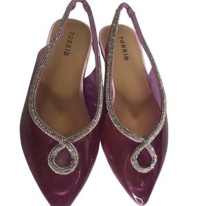 Torrid Pink Pointed Toe Embellished Shoes Womens 8.5 WW